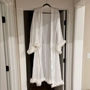 White Fur-Trimmed Robe